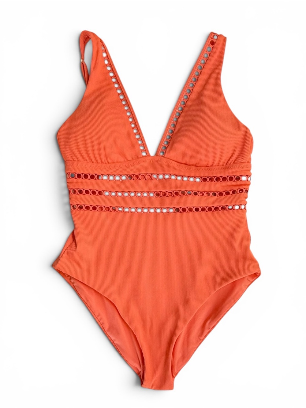 Becca by Rebecca Virtue Women's One-Piece Swimsuit Orange Size L NWT - Picture 5 of 12